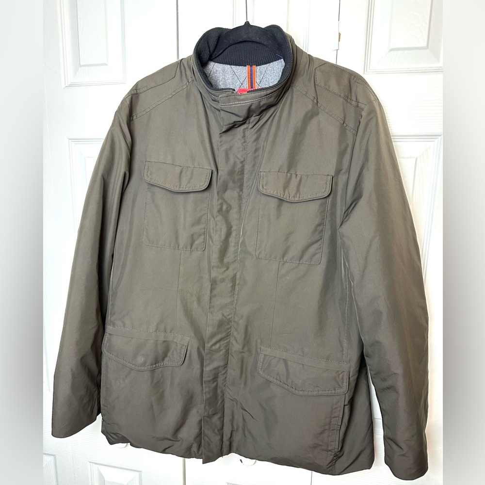 TOMMY BAHAMA Urban Paradise Field Jacket Coat Green Brown Pockets Waterproof